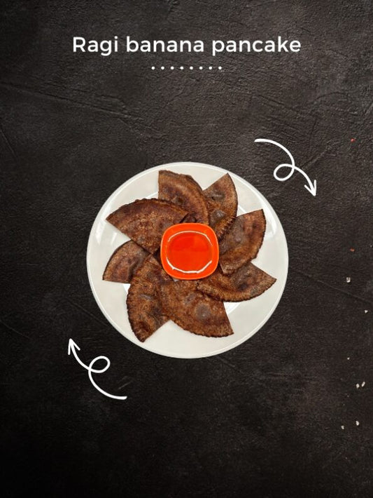 Ragi Banana Pancakes – Eggless